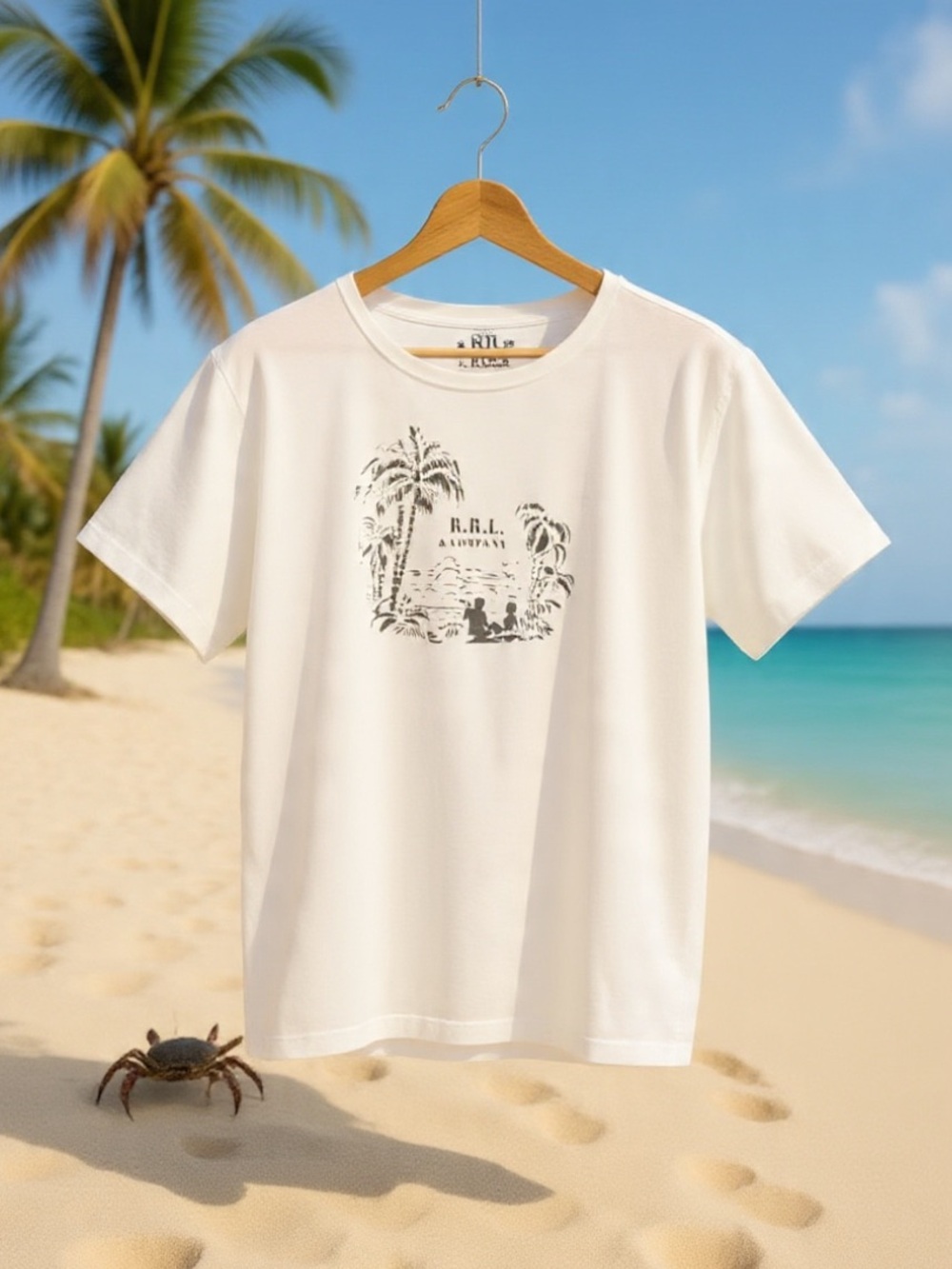 double RRL & company White Tropical Graphic Tee